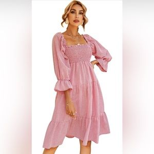 Smocked Red Gingham Dress